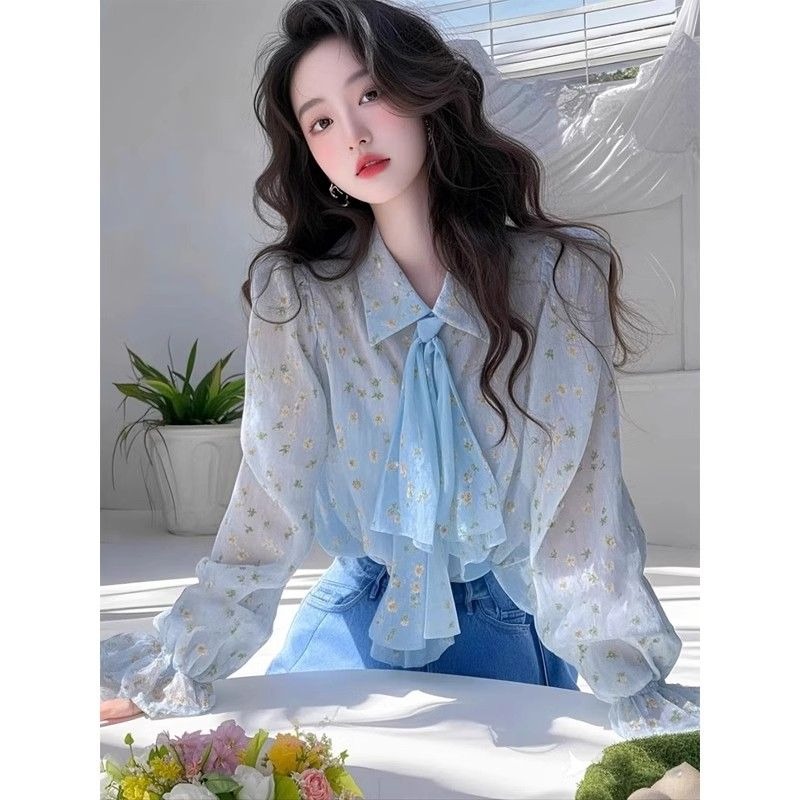 Women'S Formal Wear Blouse - Camisas francesas elegantes de gasa con