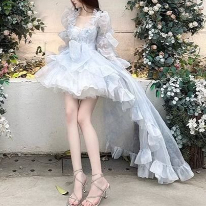 Women Formal Wear For Graduation - Vestido de Tul con Volantes y