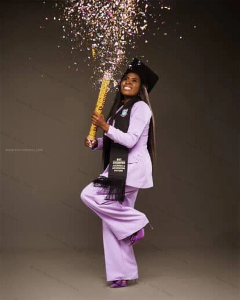 Women Formal Wear For Graduation - Conjunto de traje morado para mujer,