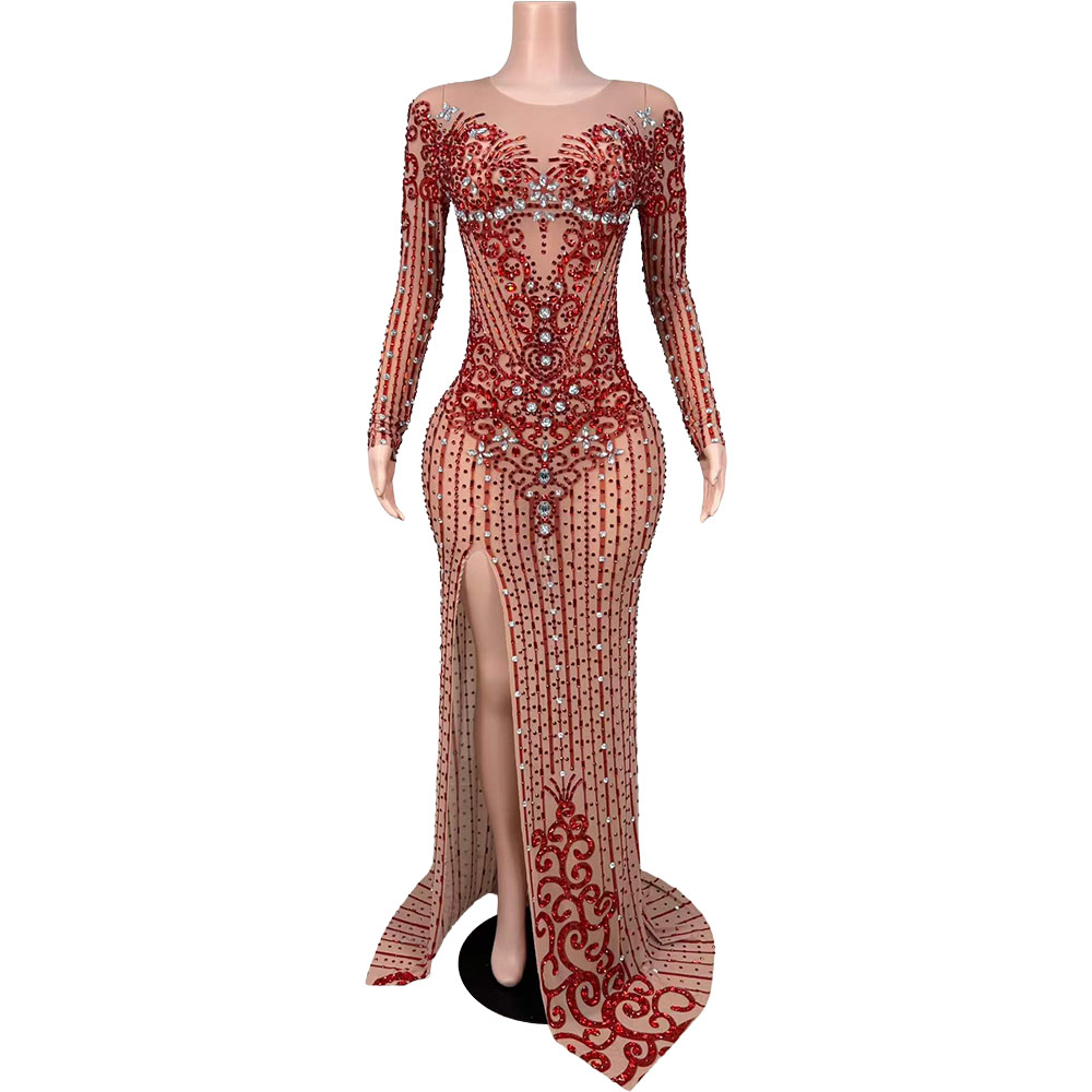 Women Formal Wear Photoshoot - Vestido de Noche Sexy con Cristales