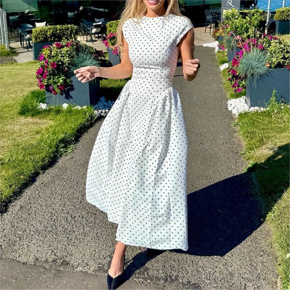 Women Formal Office Wear Tops - Vestido de Verano con Estampado de