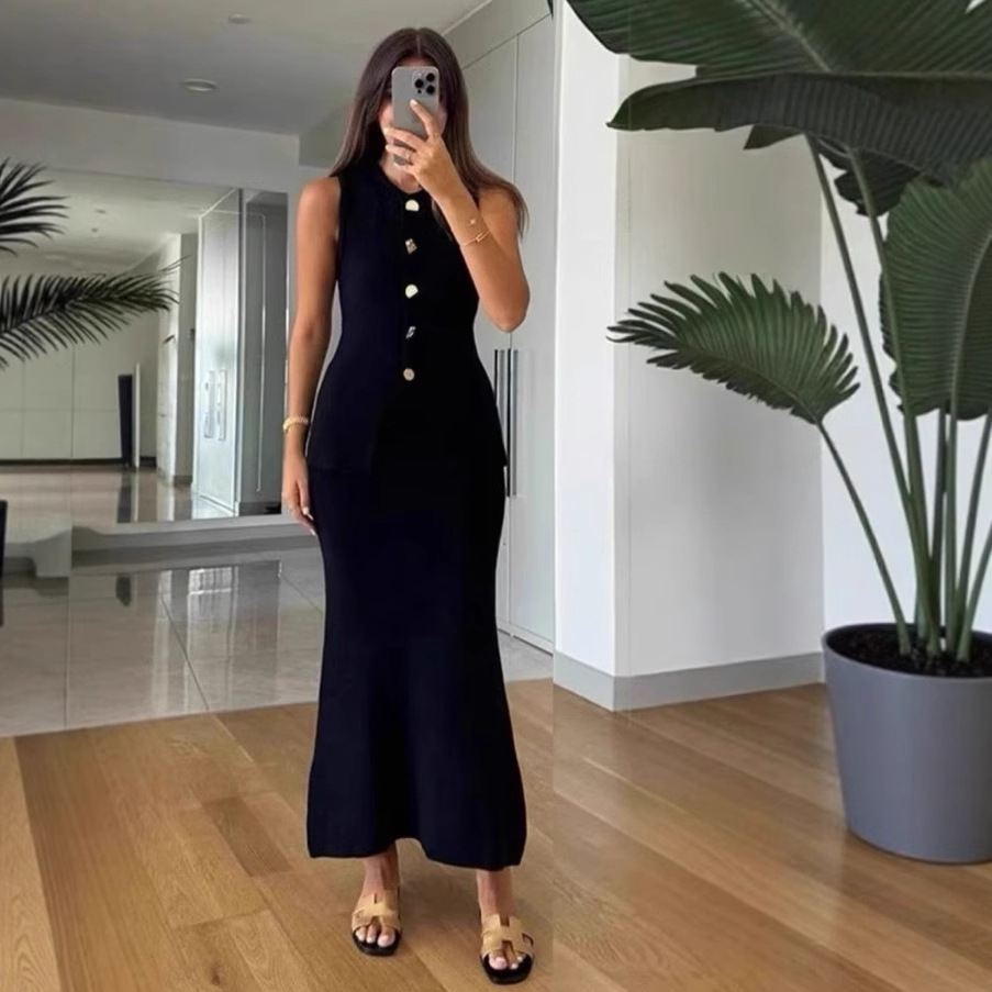 Women Formal Office Wear Tops - Top ajustado sin mangas con cuello