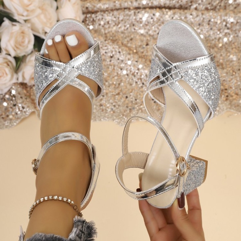 Women'S Formal Wear To A Wedding - Sandalias de tacón de bloque para