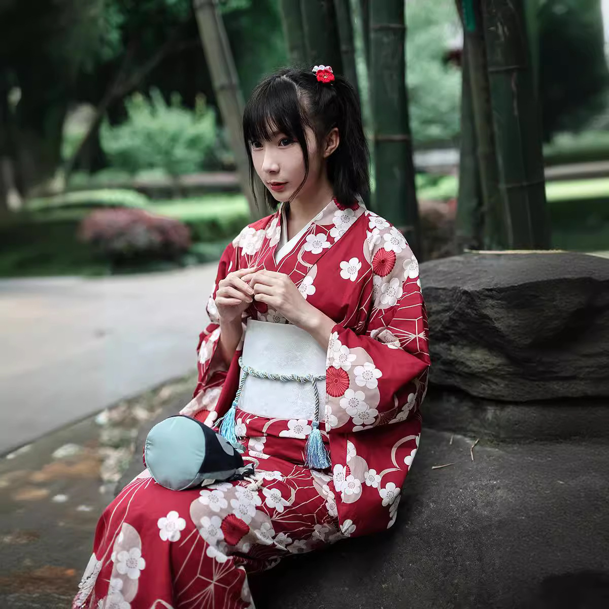 Women'S Formal Traditional Wear - Kimono Yukata Japonés Rojo para Mujer,