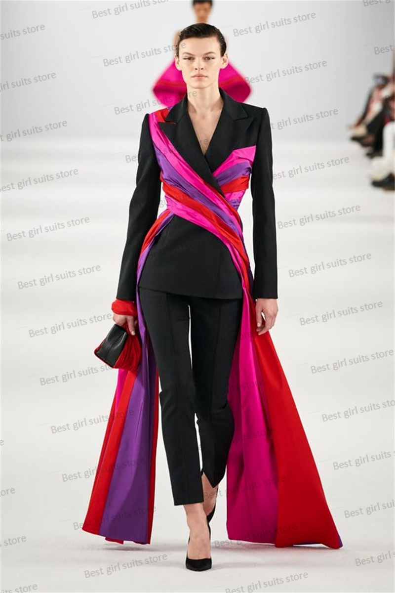 Women Formal Wear Blazer Set - Conjunto de traje de pasarela para