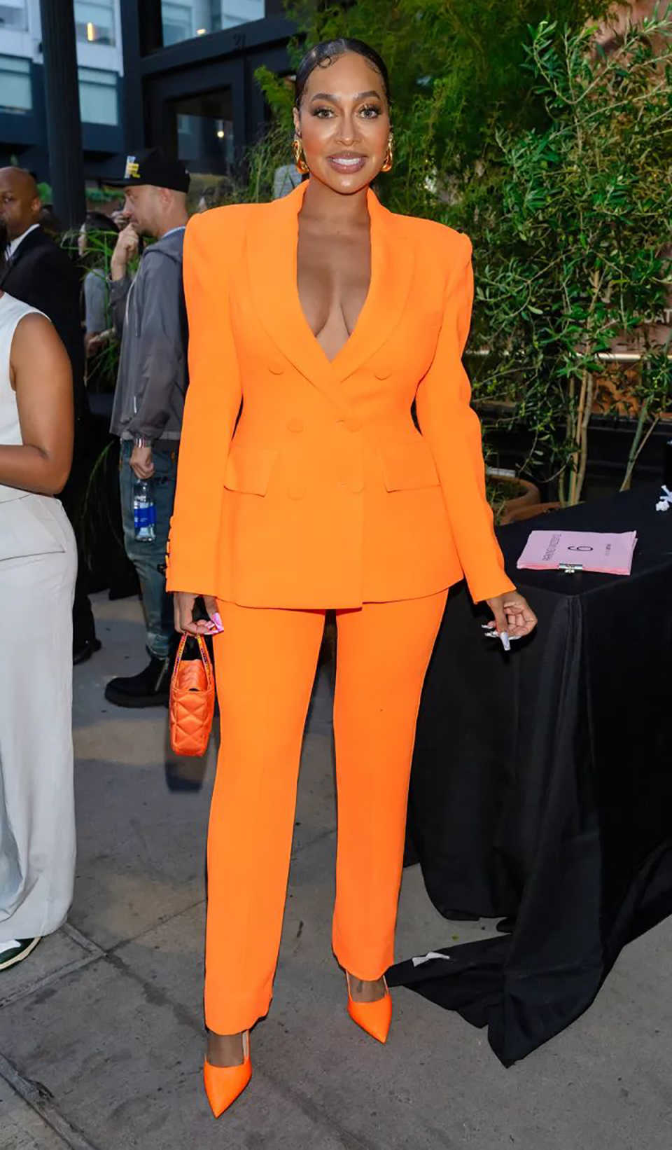 Women Formal Party Wear Dress - Conjuntos de pantalones de primavera naranja