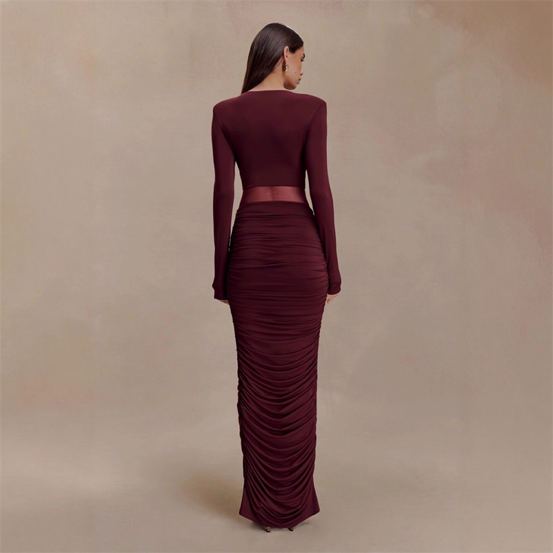 Vestido de fiesta negro burdeo - Women Formal Party Wear Dress reseña y precio
