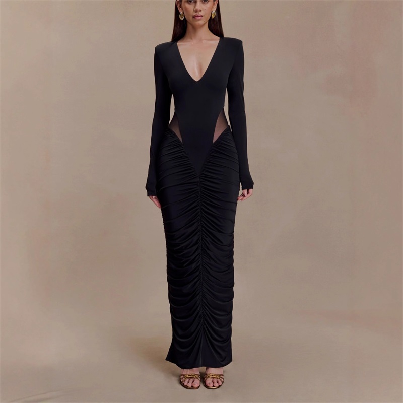 Vestido de fiesta negro burdeo - Women Formal Party Wear Dress reseña y precio