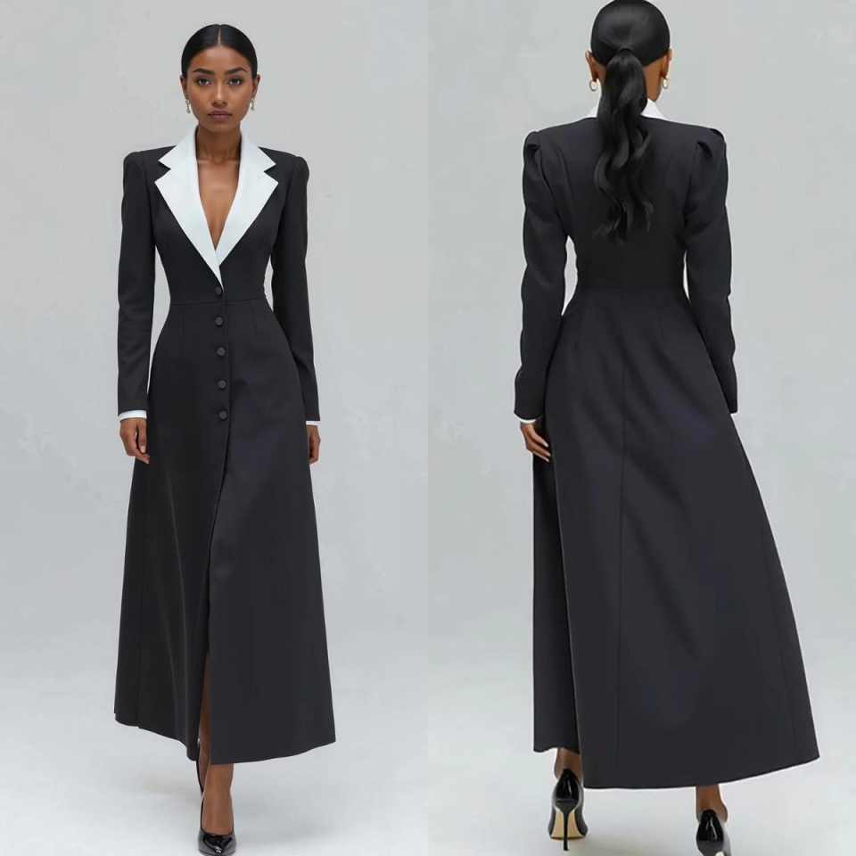Blazer Largo para Mujer, Estil - Women Formal Party Wear Dress reseña y precio