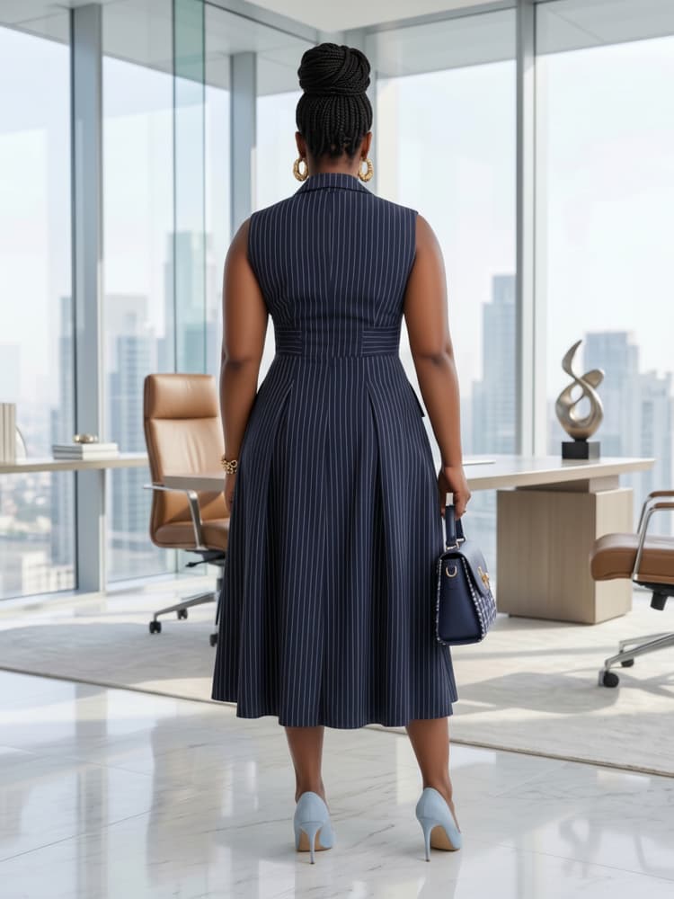 Vestido midi de talla grande c - Women Formal Office Wear Tops reseña y precio
