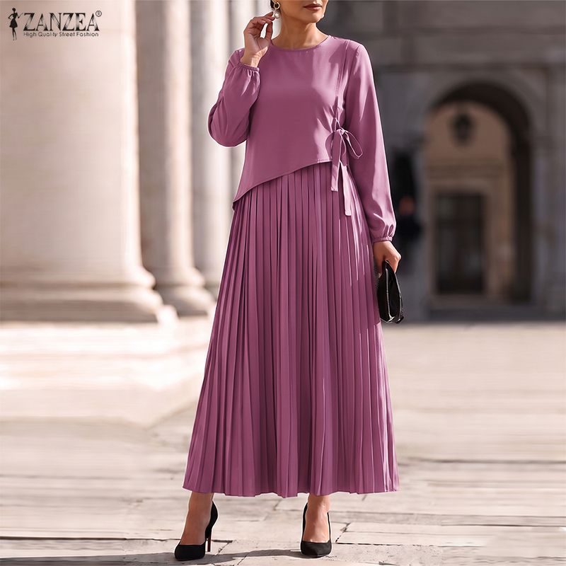ZANZEA Vestido largo plisado d - Women Formal Office Wear Tops reseña y precio
