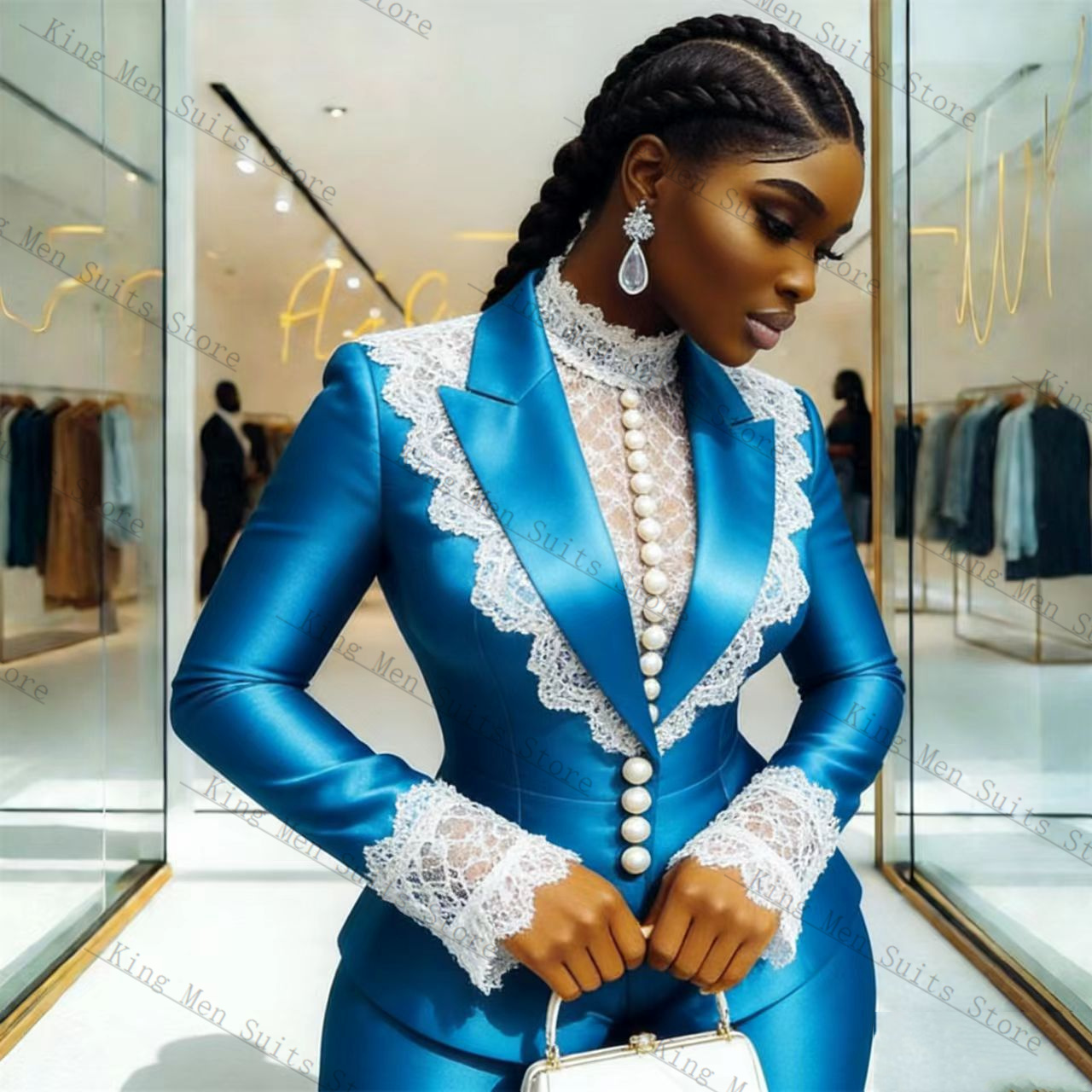 Conjunto de traje de encaje sa - Women Formal Wear Blazer Set reseña y precio