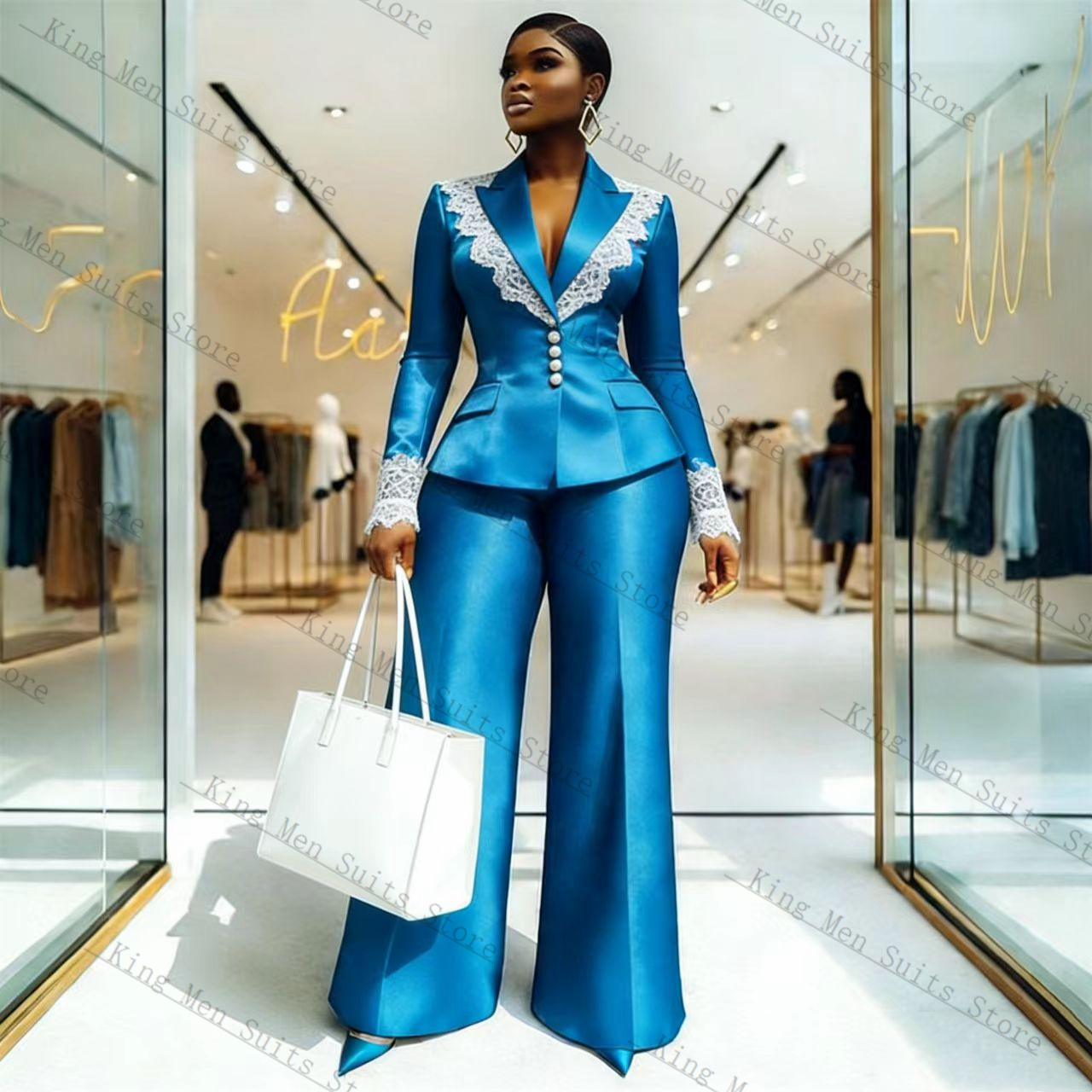 Conjunto de traje de encaje sa - Women Formal Wear Blazer Set reseña y precio