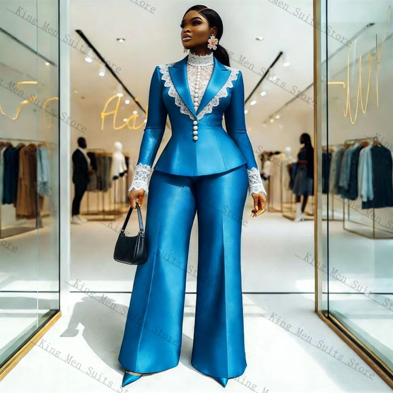 Conjunto de traje de encaje sa - Women Formal Wear Blazer Set reseña y precio