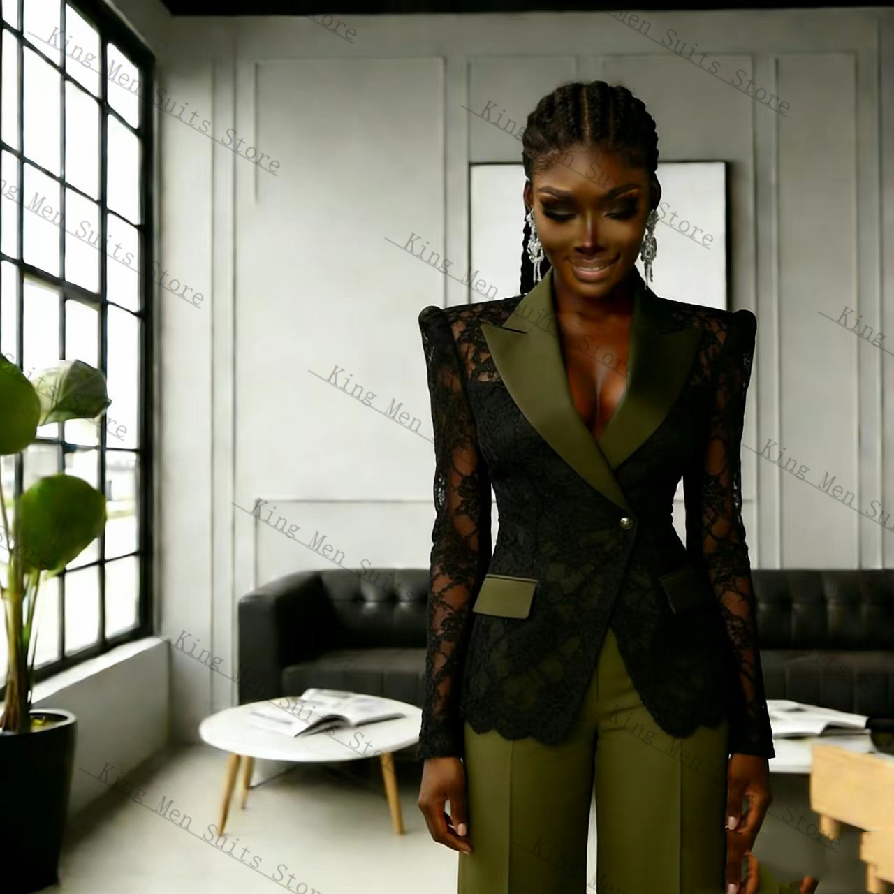 Traje de Encaje Verde y Negro  - Women'S Formal Wear For A Wedding Guest reseña y precio