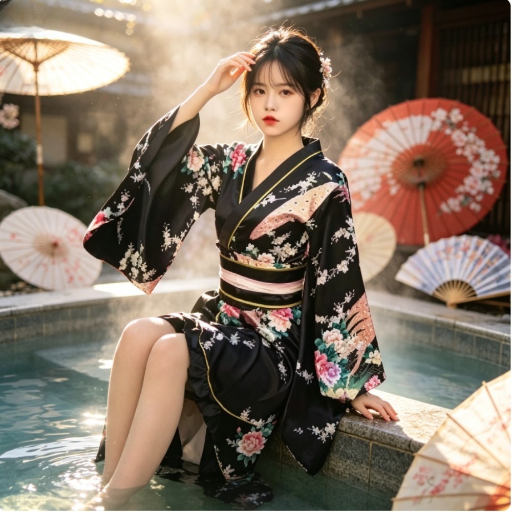 Kimono Yukata Rojo Formal para - Women Formal Wear Photoshoot reseña y precio