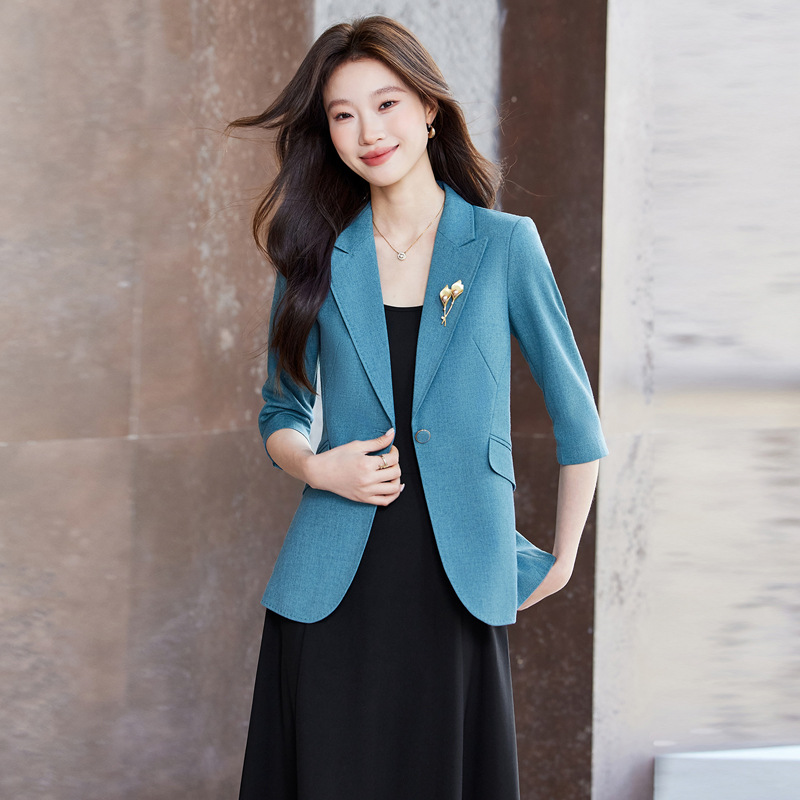 Blazer de Manga Tres Cuartos p - Women Formal Office Wear Tops reseña y precio