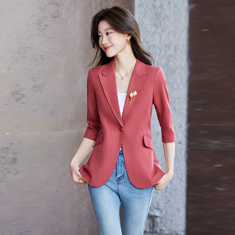 Blazer de Manga Tres Cuartos p - Women Formal Office Wear Tops reseña y precio