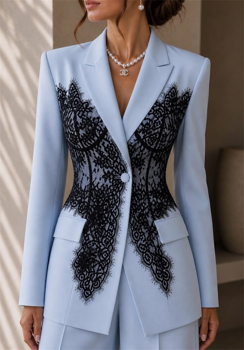Conjunto de Traje Azul para Mu - Women Formal Wear Blazer Set reseña y precio