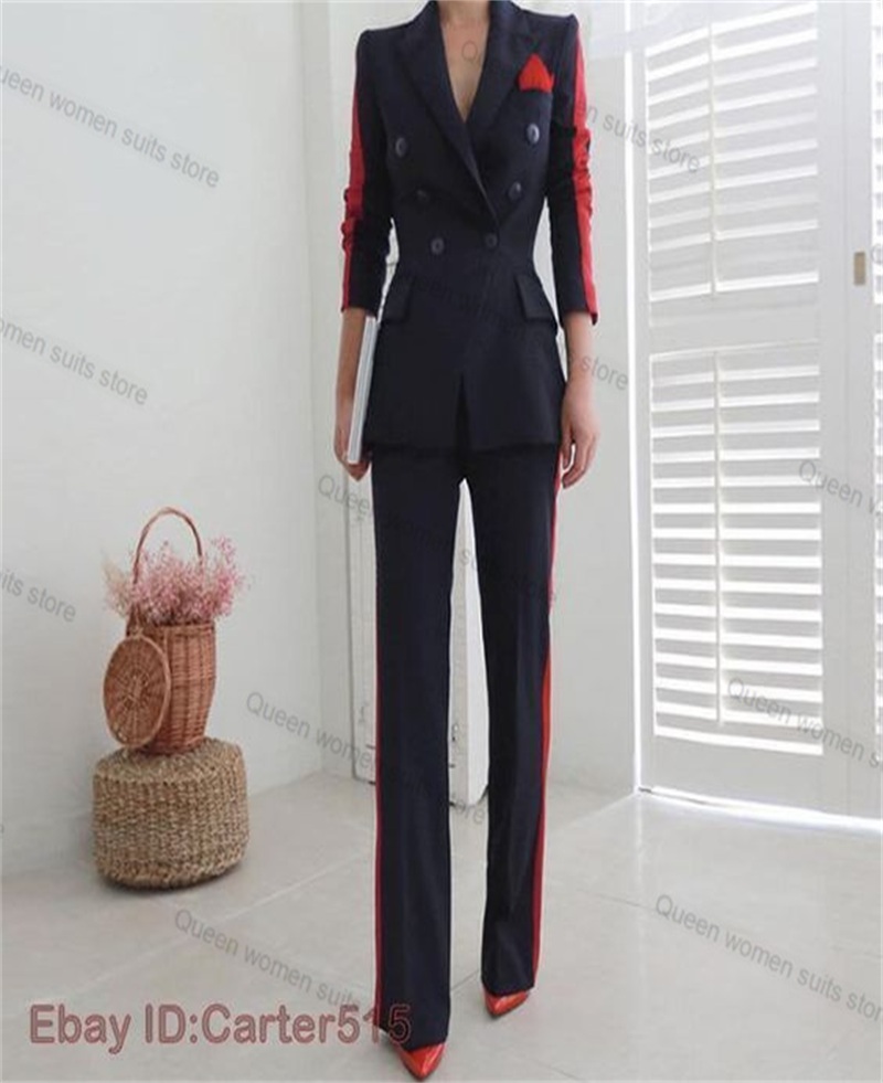 Conjunto de traje rojo y negro - Women Formal Wear Blazer Set reseña y precio