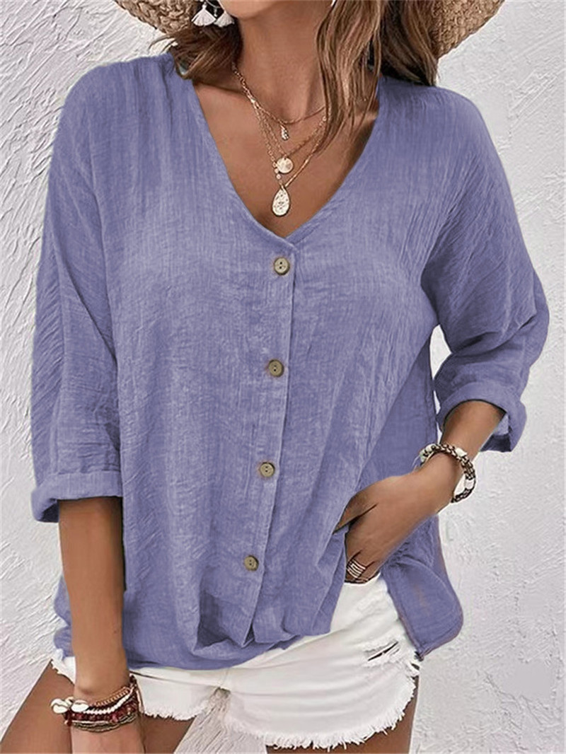 Blusa lisa con botones elegant - Women'S Formal Wear Blouse reseña y precio
