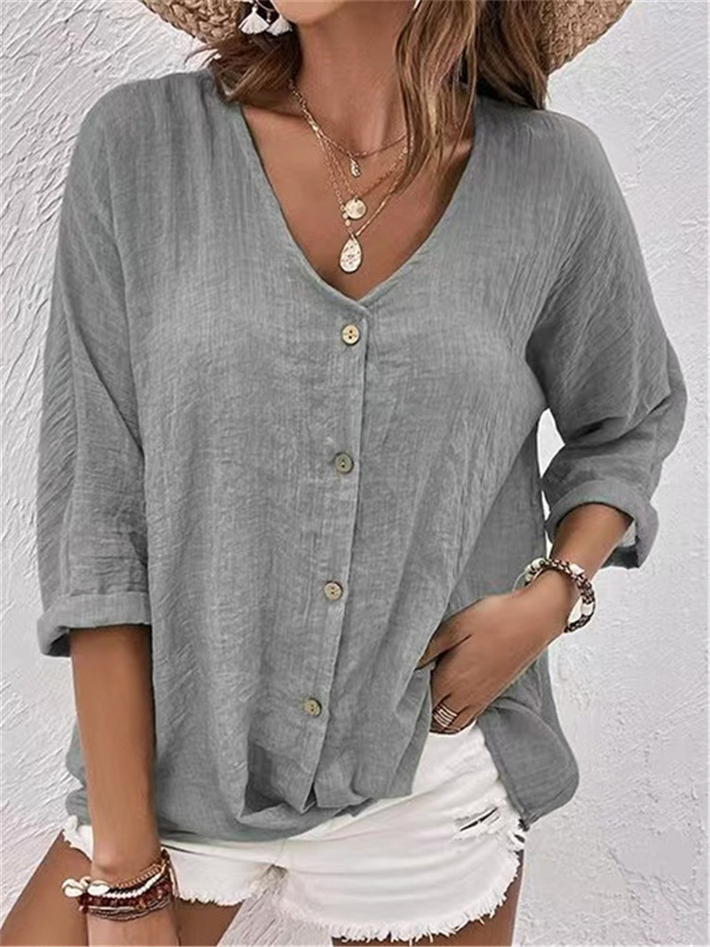 Blusa lisa con botones elegant - Women'S Formal Wear Blouse reseña y precio