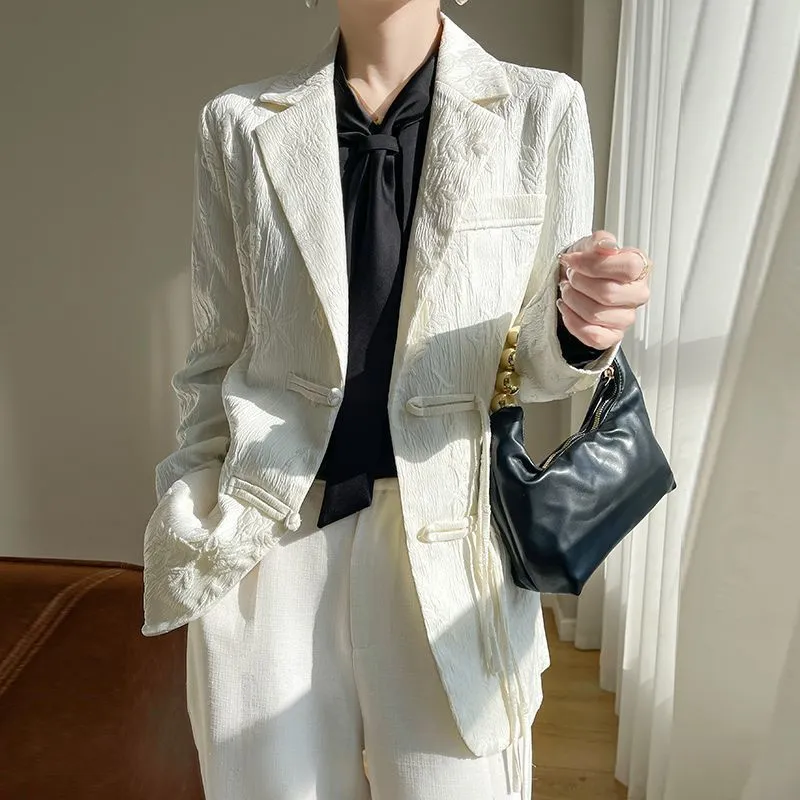 Blazer texturizado blanco para - Women Formal Wear With Blazer reseña y precio