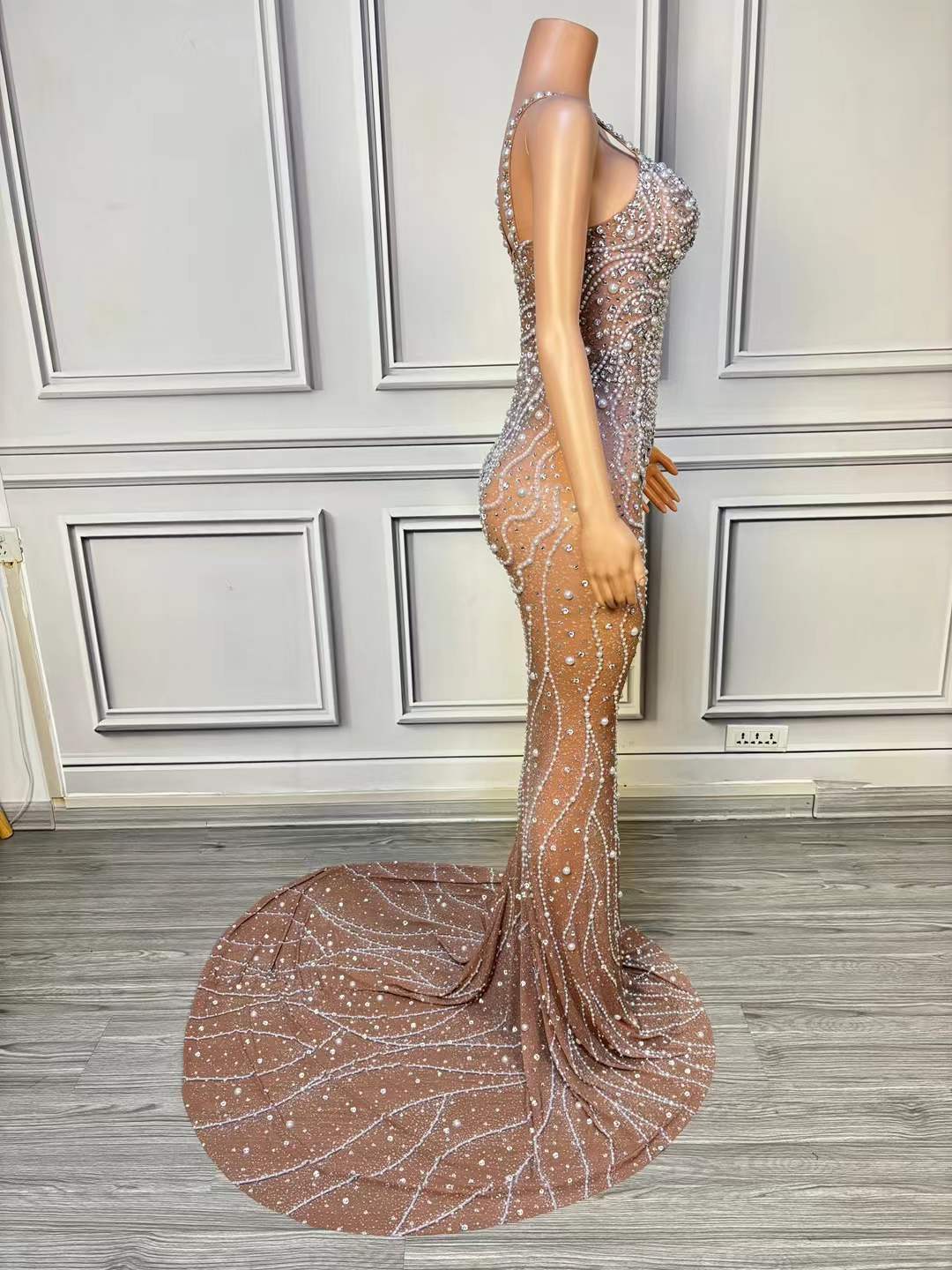 Vestido Maxi Bodycon de Malla  - Women Formal Wear Photoshoot reseña y precio
