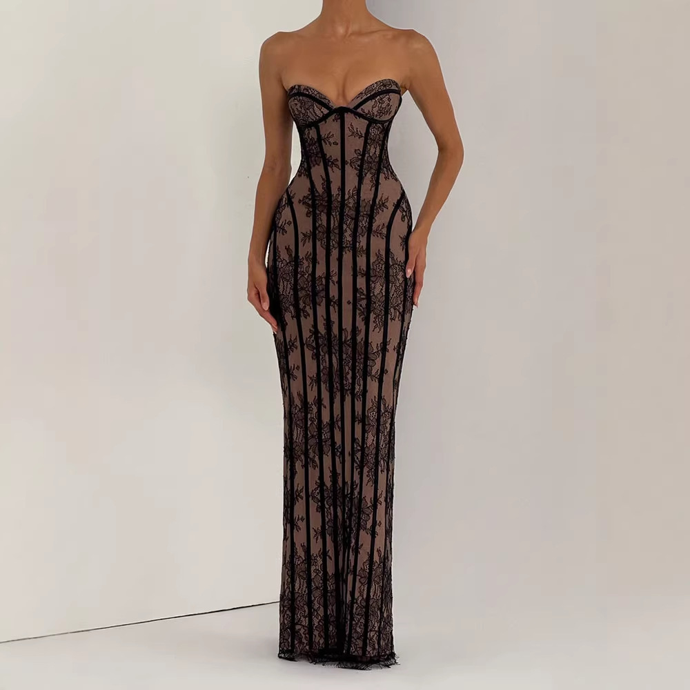 Vestido Maxi Ajustado sin Tira - Women Formal Party Wear Dress reseña y precio