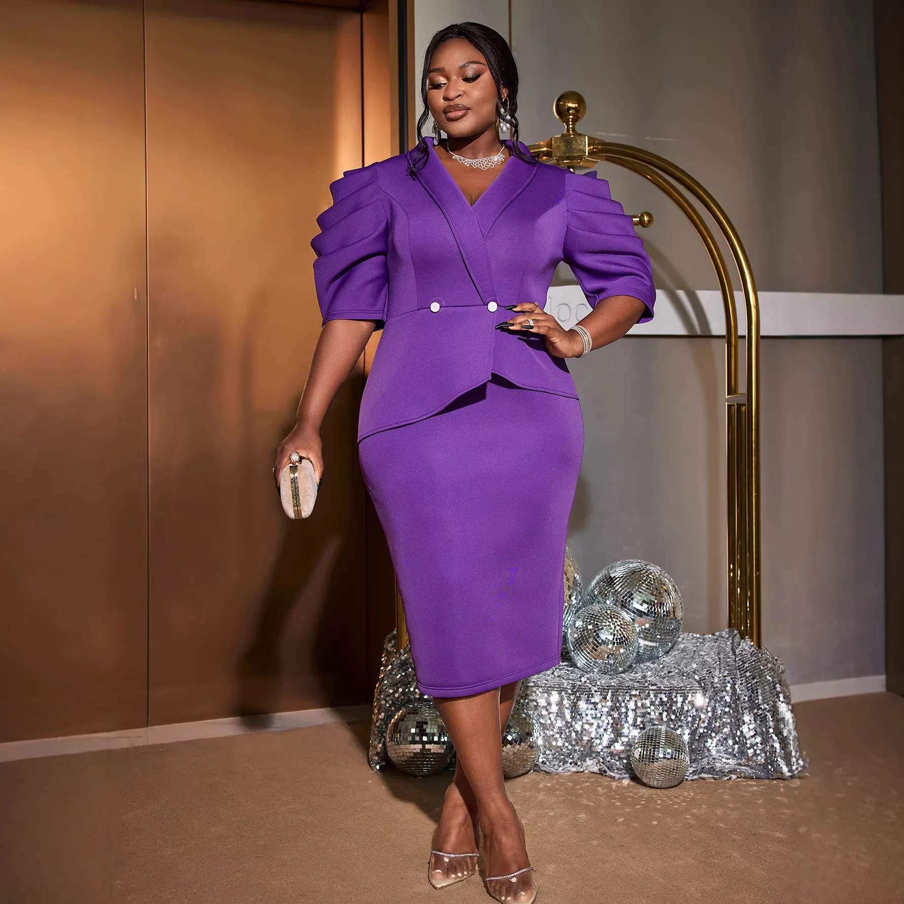 Vestido Bodycon Morado para Mu - Women'S Formal Traditional Wear reseña y precio