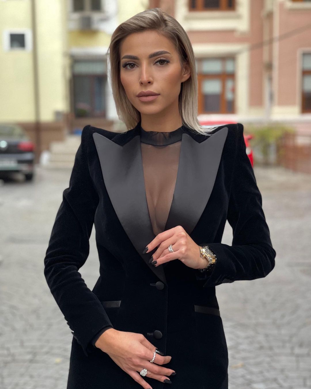 Traje de Blazer negro para muj - Women Formal Party Wear Dress reseña y precio