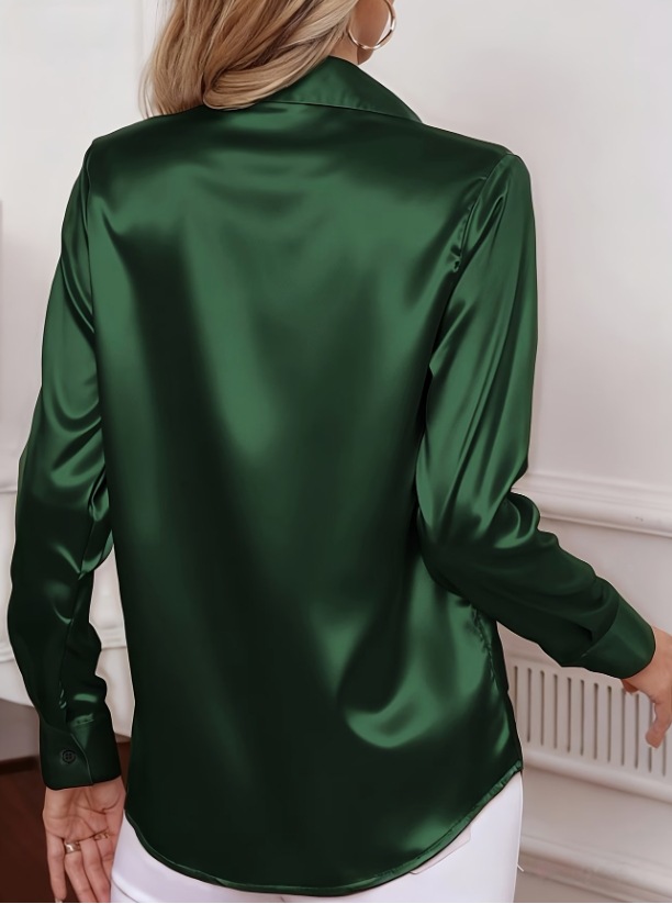 Blusa de satén para mujer con  - Women Formal Office Wear Tops reseña y precio
